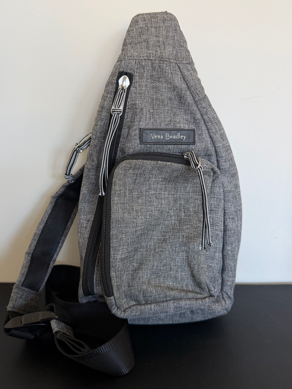Vera Bradley ReActive Gray Heather Mini Sling Backpack Crossbody Bag